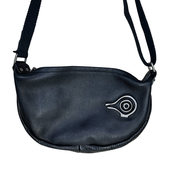 Orabird I am bird hobo black leather shoulder bag purse metal bird accent - Picture 2 of 9